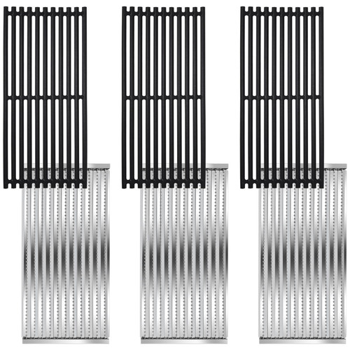 Hiorucet Grill Grate and Emitter Plate Replacement for Charbroil Commercial Infrared 3 Burner 463242516 463242515 463367016 463243016 463342620 463246018 463342420 G466-2400-W1 G466-0025-W1