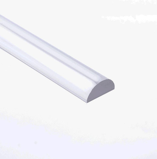 Dalrun Clear Acrylic Shower Threshold 3/8" X 3/8" (WxL) for Frameless Shower Door, Transparent Shower Dam Shower Splash Guard 39" Long,Half Round,Peel and Stick