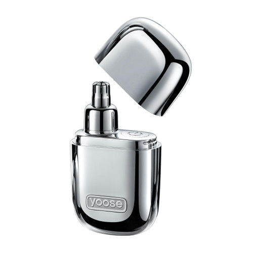 yoose Nose Hair Trimmer, Alloy Rechargeable Nose Hair Trimmer for Men Women, IPX7 Waterproof, Detachable Head, Easy to Clean, Portable Travel Size Nose Trimmers, Dual Edged Blades, Painless, Silver