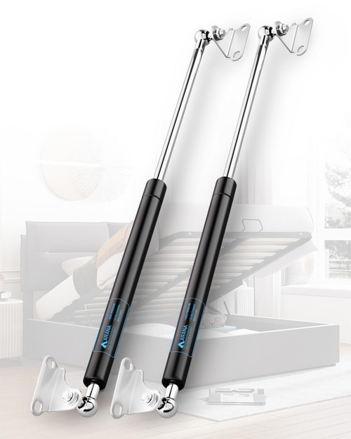 ARANA 25 inch 150 LB Gas Prop Struts Shocks with L Mounting Brackets, 25" 534 N Lift-Support Gas Springs for Heavy Duty Murphy Bed Large Outdoor Box Lid Trap Door Floor Hatch (Super Strong), 2Pcs Set