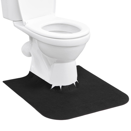 Upgrade Round Commode Potty Training Mats for Boys, Toilet Training Mats, Potty Training Toilet Rugs, Toilet Rugs u Shaped Washable,Toilet mats for Bathroom(4 Pack, Black)
