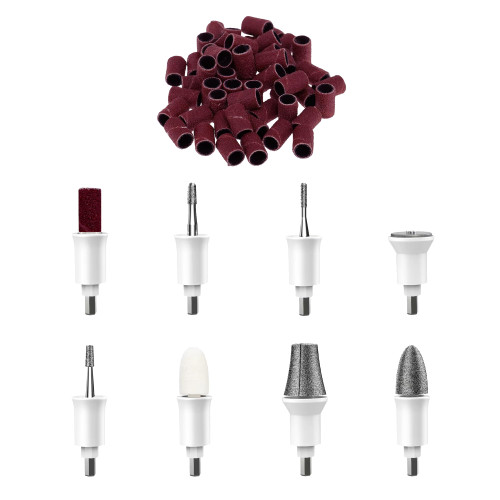 UTILYZE Replacement Nail Drill Bits and 50 Sanding Bands for PediLux Pro Professional Manicure and Pedicure Kit