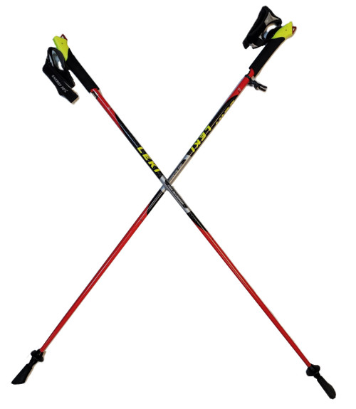 LEKI Nordic Walking Pacer HM Carbon Trekking Poles Red 120cm