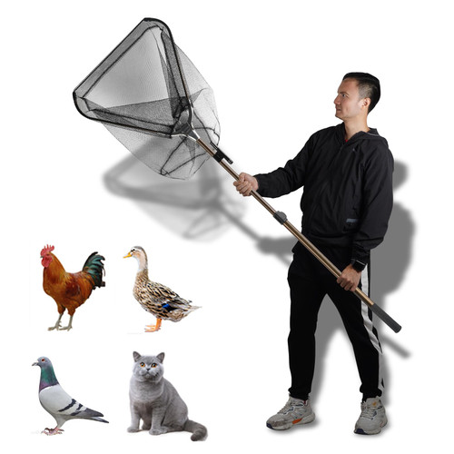 Smarkey Animal Catch Net, Poultry Catching Control Pole, Farm Trap Tools Capture for Bird Cat Chicken Bat Duck Goose Raccoon Crow Skunks Squirrels Feral Trap Catcher Net