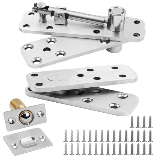 TamBee Heavy Duty Pivot Hinge Hidden Door Hinge - 570 lbs Load, Bearing, Stainless Steel, Rust Resistant, Concealed for Wood Doors, Secret Doors, Hidden Door, Bookcase Door and Bookshelf Door