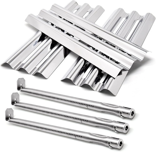 Criditpid Grill Replacement Parts for Napoleon LEX 485, LEX 605, LEX 730 Series, Legend 485, Mirage, Lifestyle Gas Grills, Napoleon S81001 Heat Plate Flame Tamer and Burner for Napoleon Grill Parts