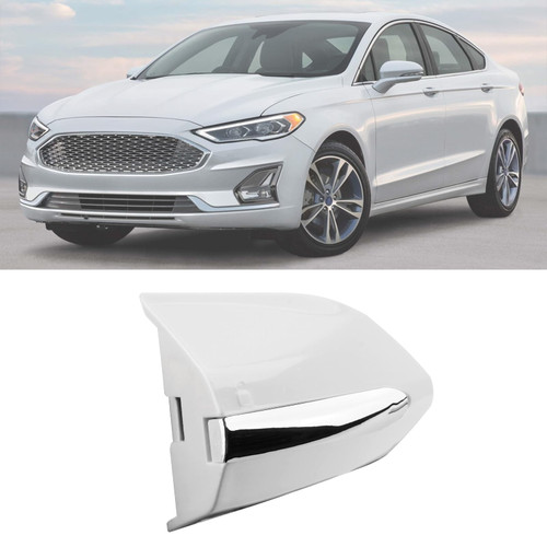 Jerbor Front Left Driver Exterior Door Handle Lock Bezel Cover Cap for Ford Fusion 2013-2020, Door Handle Cap for Edge 2015-2021 for DS7Z-54218A15-DC (White Chrome)