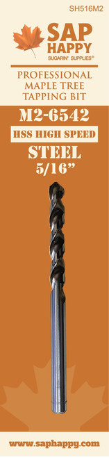 Sap Happy - Profesional Maple Tree Tapping Drill Bit for 5/16" Tap Holes, Perfect for 5/16" Tree Saver Spouts, M2 High Speed Steel