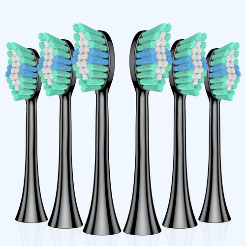 COSLUS Electric Toothbrush Replacement Heads: Compatible with C40 (DY-108Pro), 6 Pack with W-Shaped Design, Black