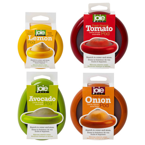 Joie Food Saver Set, Avocado, Tomato, Onion, and Lemon Stretch Pods, Silicone, One Size, 4 Count