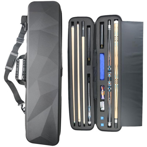 MangoRun ABS Material Hard Pool Cue Case 2x3 for 1/2 Pool Cues,Durable Construction,Protective Storage and Transport Solution for Billiard Enthusiasts,Keeps Your Equipment Safe and Organized (Black)