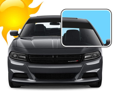 Fusion Decals Sun Visor Windshield Light Blocker Strip Vinyl Wrap Fits All Vehicles - Air Release - Self Healing