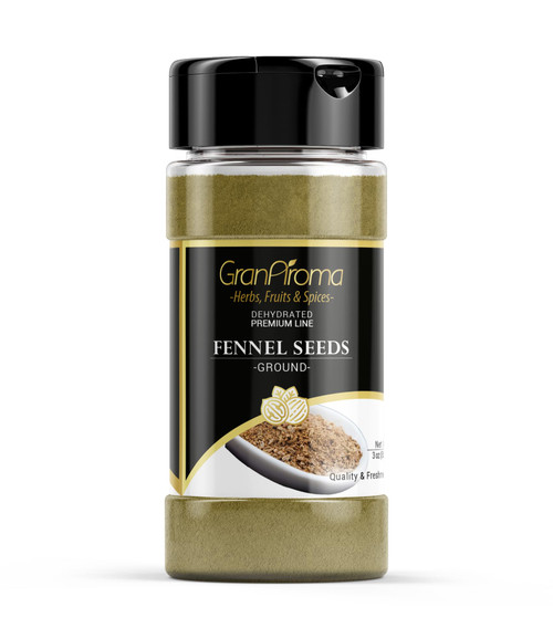GranAroma Ground Fennel Seeds, Light Anise Flavor, Cooking & Baking (3 Ounce)