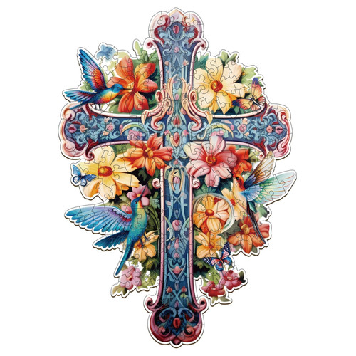 Wooden Puzzles for Adults - Blessing Cross Wood Puzzle, Unique Shaped Wooden Jigsaw Puzzles for Adults, Wood Puzzles Adult, Perfect for Birthday Gift,190 Pieces 11.4 x 8in, Medium
