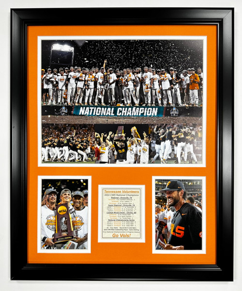 Tennessee Baseball | 2024 CWS National Champions | Framed Photo Collage | 2 Sizes | (18"x22")