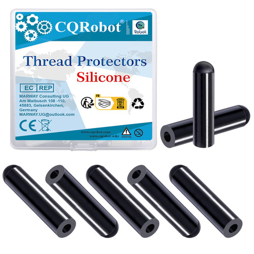 CQRobot Silicone End Caps 100pcs 1/8 Inch High Temp Protective Flexible Screw Thread Protectors Bolt Covers Screw Caps Kit for Metal Tube Rod，Powder Coating Painting，Hurricane Shutters，Black in 3mm