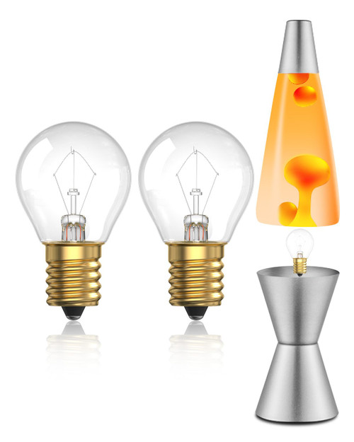 TobeBright 25W Lava Lamp Bulb, S11 E17 Base, 25W 120V for 14.5-Inch Lava Lamp Light Repalacement Bulb, Dimmable Bulbs E17 Base Bulbs 2-Pack