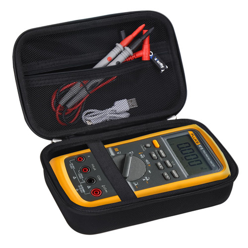 Case for Fluke 87-V/ 87V Max/ 77 IV/ 83V/ 88 Industrial Digital Multimeter, Large Capacity Storage Box Suitable for Most Industrial Digital Multimeters (Case Only) (Black)