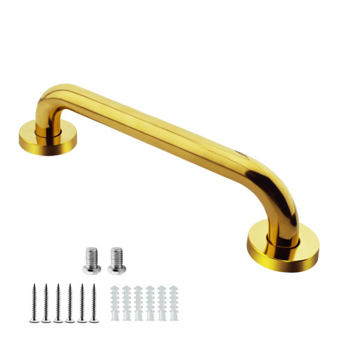 12 inch Brushed Gold Bathroom Safety Bars, NAWPHEKI Anti Slip Stainless Steel Grab Bars for Bathtubs and Showers, Bathroom Grab Bar Shower Handle,Handicap Elderly Injury Senior Assist Bath Handle