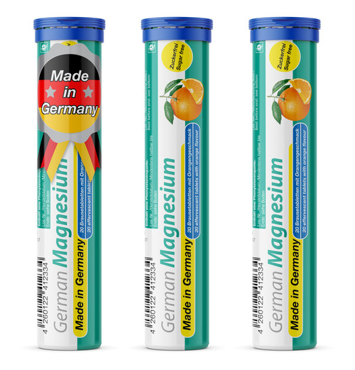 German Magnesium Drink Effervesent Tablets 60 Servings Orange Flavour – 200 mg Magnesium Sugar Free, Vegan – T&D Pharma – Made in Germany German Magnesium Drink Effervesent Tablets 60 Servings Orange Flavour – 200 mg Magnesium Sugar Free, Vegan – T&D Pharma – Made in Germany