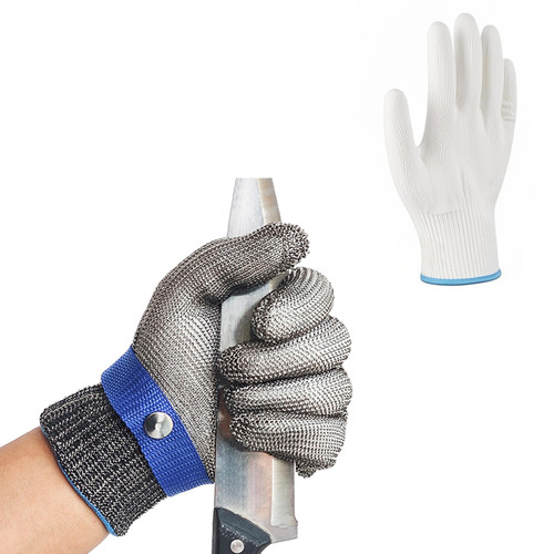 SUNRISING ANSI A9 Cut Resistant Gloves, Stainless Steel Mesh Metal Knife Cutting Glove for Oyster Shucking Kitchen Mandolin Wood Carving Meat Fish Proof (M, 1 PCS)