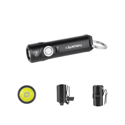 ThruNite Ti Keychain Flashlight, Customized Edition with 704 Tactical, 650 Lumens USB-C Rechargeable Compact Pocket Light with Magnetic Tailcap, for Camping, Everyday Carry (Black Cool White)