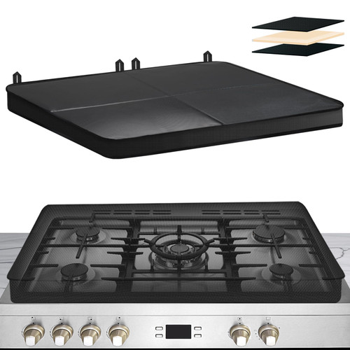 TWAKAP Gas Stove Covers For Gas Stove Top Keep clean, Gas / Electric Stove Top Sapce Extend, Upgrade 3-layer Cover with built-in hard board,30" x 21" Waterproof Foldable Gas Stove Top Covers