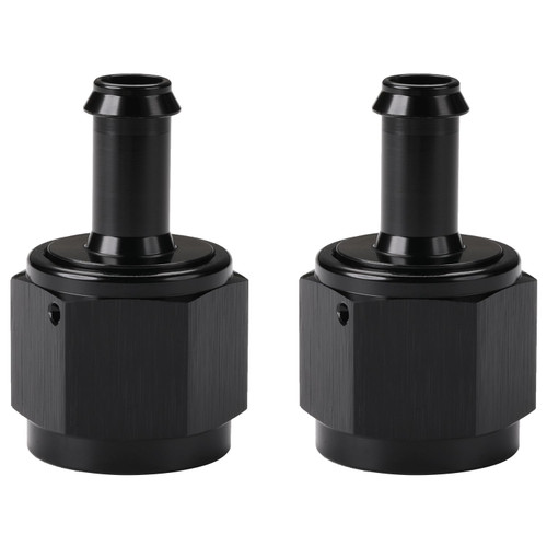 Podavelle 10AN Female to 3/8 Barb Hose Fitting Adapter Straight Swivel Aluminum Black 2PCS