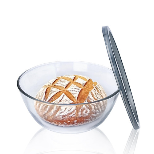 Ajrwiiy Large Glass Bowl for Sourdough Bread Making, 4.7 Quart Glass Mixing Bowl for Sourdough Bread with Lid, Clear Breads Proofing Bowl with Covers, Ideal for Kitchen, Storage