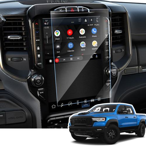 LANGBEAN Anti-Glare Matte 12-Inch Screen Protector for 2019-2025 Dodge Ram1500/2500/3500 Infotainment Touchscreen, 9H Tempered Glass/Anti-Fingerprint 2024 2025 Ram1500 Accessories