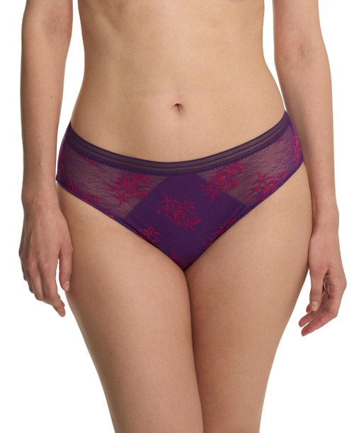 Natori Women's Love Lace Hipster, Vivid Grape/Sakura