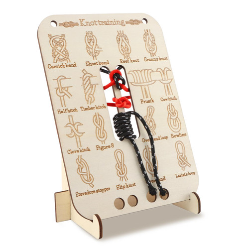 CALIDAKA Learn Knot Training Board, 16 Knotting Methods for Beginners, Portable Knot Tying Book for Fishing, Backpacking, Hiking, Outdoor Survival, Camping(Color:As Shown)