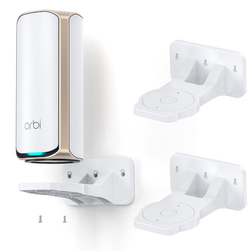 Wall Mount for Orbi WiFi 7 Router - Compatible with Orbi 970, 870, 770 Series & Nighthawk Wi-Fi 7 Mesh Systems, Orbi Secure Bracket Holder for Save Space & Boost Signal (RBEWMB-10000S) (White, 2-Pack)