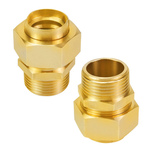 2 Pack Grill Propane Conversion Connector 3/4'' CSST Male NPT Gas Line Fitting Kit Brass Natural Gas Quick Connect Adapter (3/4" NPT Male Nipple)