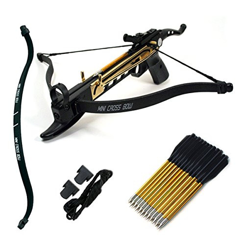 Ace Martial Arts Supply Cobra System Self Cocking Pistol Tactical Crossbow, 80-Pound (2 Bows, 2 Strings, and 15 Arrows)
