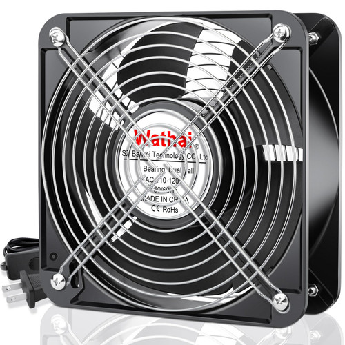 Wathai AC Axial 2060 200mm Case Muffin Fan 110v 120V Dual Ball High Performance Industrial Case Cooling Fan 200mm x 200mm x 60mm