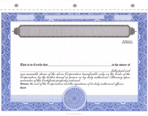 CORPEX Blank Stock Certificates | Pack of 25