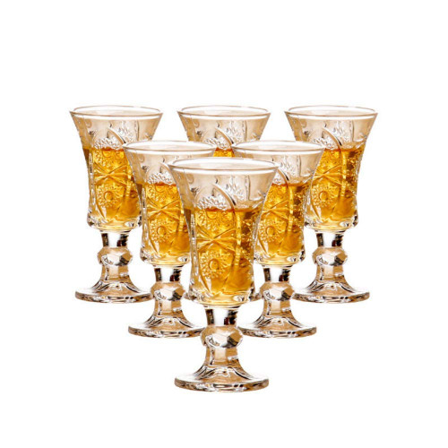 Glsairy Round 1.3-Oz Cordial Glasses, Lead-Free Sherry Glasses, Clear Heavy Base Shot Glasses (Set of 6)