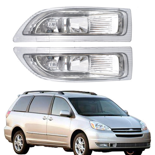 Left and Right Fog Lights Repalcement for Toyota Sienna 2004 2005 Fog Light Lamps Clear 81220AE010 TO2592118