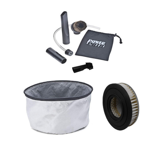 Powersmith Ash Vacuum Complete Maintenance Kit Including Both Replacement Filters, Cleaning Tools & Exclusive Crevice Brush AttachmentF