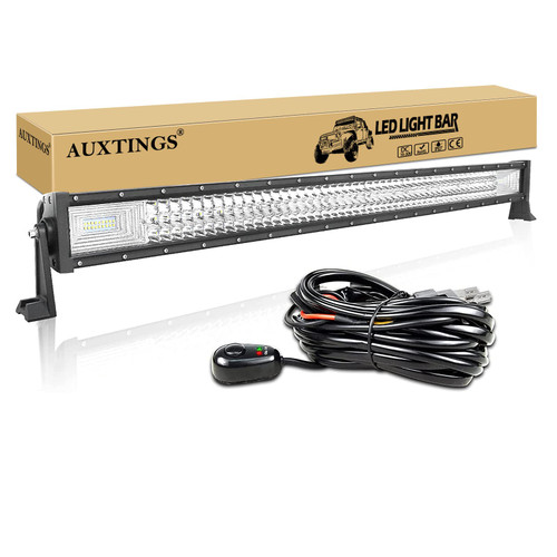 AUXTINGS 42 inch 540W Triple Row 7D LED Work Light Bar Spot Flood Combo Beam DC 12V-24V 6000k Offroad Vehicles 4x4 Atvs Utvs Truck Driving Lights