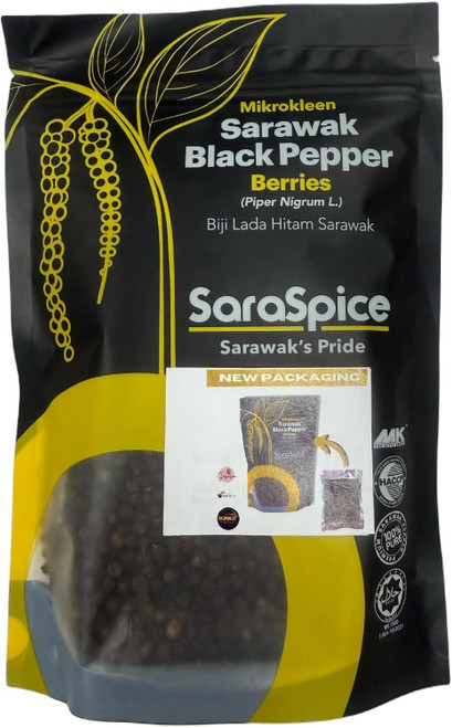 World Renowned Sarawak Black Peppercorns, Imported Direct from Malaysia (200g)