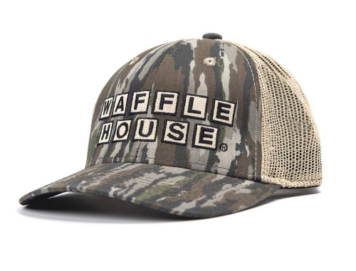 Realtree Original Camo Waffle House Embroidery Logo Mesh Back Hat | Adjustable Velcro Backing Cap | Limited Edition for Men and Women Realtree Original Camo Waffle House Embroidery Logo Mesh Back Hat | Adjustable Velcro Backing Cap | Limited Edition for Men and Women