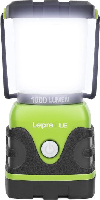 LE 1000LM Battery Powered LED Camping Lantern, Waterproof Tent Light with 4 Light Modes, Camping Essentials, Portable Lantern Flashlight for Camping, Emergency Light, Power Outages, Not Rechargeable
