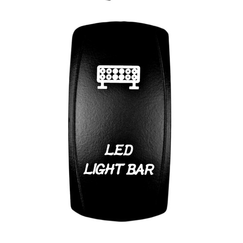 STV Motorsports Laser Rocker Switch LED Light BAR 20A 12V On/Off LED Light (White)