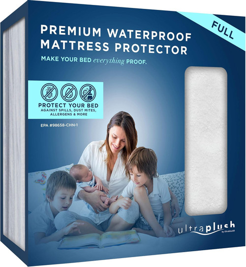 UltraPlush Full Waterproof Mattress Protector - Bedwetting, Bed Cover