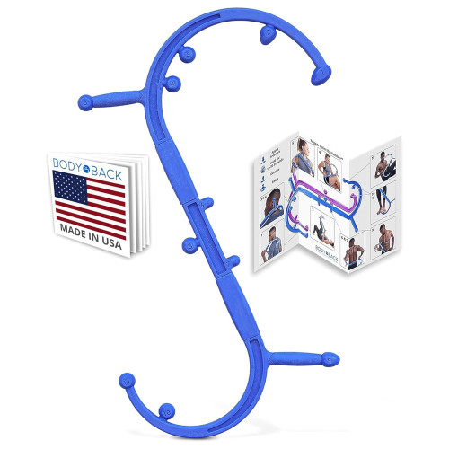 Body Back Buddy Elite - Improved Design- Versatile Handheld Massage Stick for Full Body Muscle Pain Relief - Professional Grade Trigger Point Massage Cane (Blue Elite 2.1)