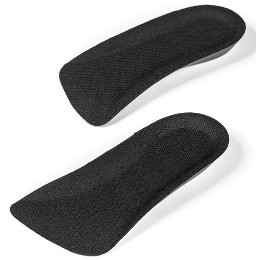 CALTO Half Elevator Insole for Men - 1/2 Inch Height Increase Taller Heel Lift Insert (2 Pack) Black