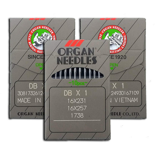 30 ORGAN DBx1 INDUSTRIAL SEWING MACHINE NEEDLES 16X231 16X257 FOR JUKI BROTHER (16)