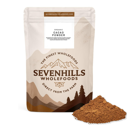 Sevenhills Wholefoods Organic Cacao/Cocoa Powder 1kg | Natural Source of Potassium & Manganese | Pure & Vegan for Hot Chocolate, Smoothies & Baking | Unsweetened & Non-Alkalised | GMO Free Sevenhills Wholefoods Organic Cacao/Cocoa Powder 1kg | Natural Source of Potassium & Manganese | Pure & Vegan for Hot Chocolate, Smoothies & Baking | Unsweetened & Non-Alkalised | GMO Free